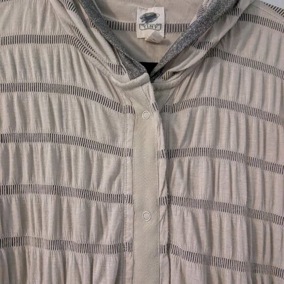 Anthropologie Tiny - Hooded Snap-Up Light Jacket Metallic Weave - Medium - Picture 5 of 8